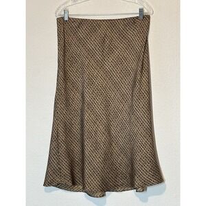 The Limited Silk Skirt Flowy Fairy Slip Midi Y2K 90s Large Brown Tan Dainty